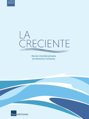 Portada de la revista La Creciente con diseño de olas en tonos azules.